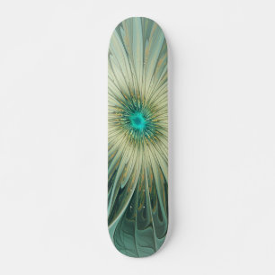 Abstrakt Sage Grönt Fantasy Flower Fractal Art Mini Skateboard Bräda 18,5 Cm