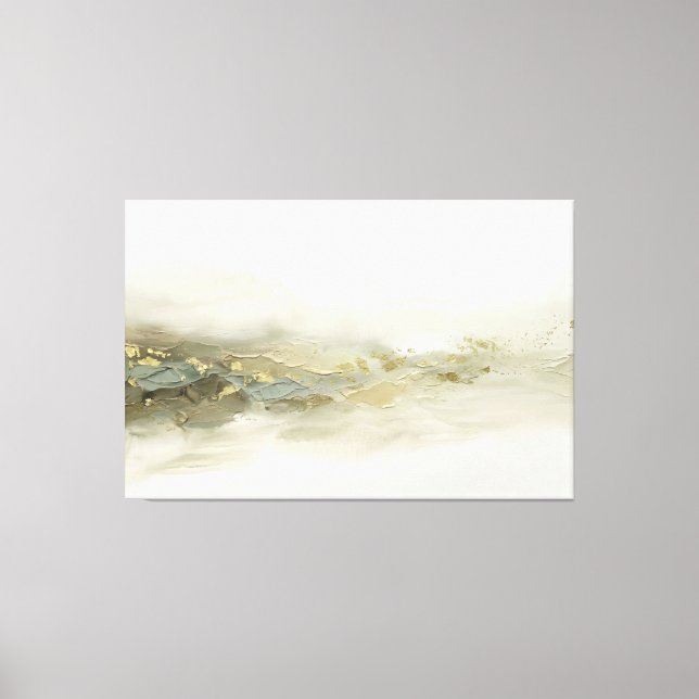 Abstrakt Sage Guld Landskap Modern Minimalistisk Canvastryck (Framsida)