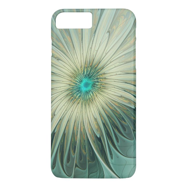 Abstrakt Sagegrön Fantasy Blomma Fraktal Konst Case-Mate iPhone Skal (Baksida)