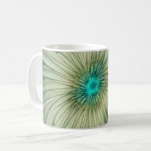 Abstrakt Sagegrön Fantasy Blomma Fraktal Konst Kaffemugg