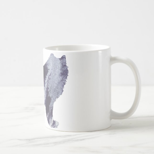 Abstrakt Samoyedsilhouette Kaffemugg (Höger)