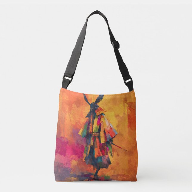 Abstrakt Samurai Warrior Silhouette Axelväska (Framsida)