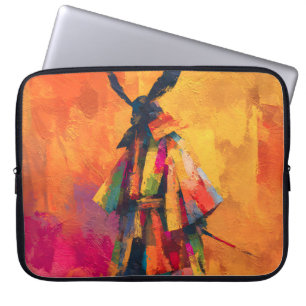 Abstrakt Samurai Warrior Silhouette Laptop Fodral