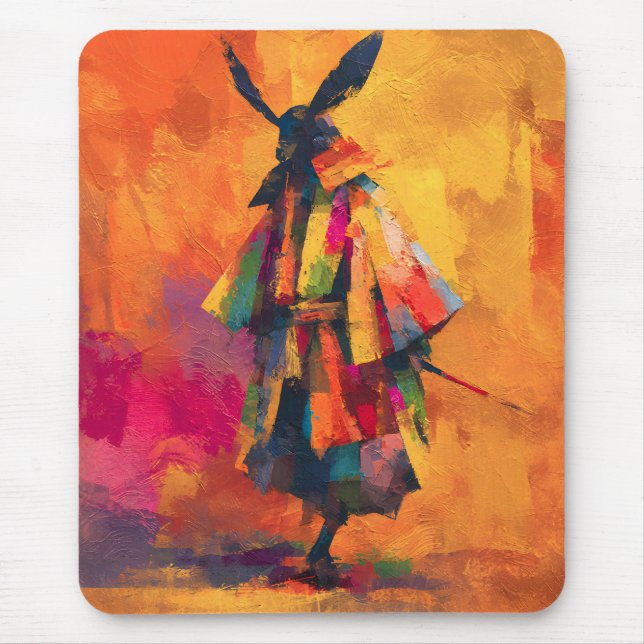 Abstrakt Samurai Warrior Silhouette Musmatta (Framsidan)