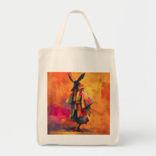 Abstrakt Samurai Warrior Silhouette Tygkasse