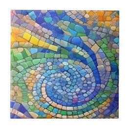 Abstrakt Sand & Ocean Vinkar Gaudi-liknande mosaic Kakelplatta