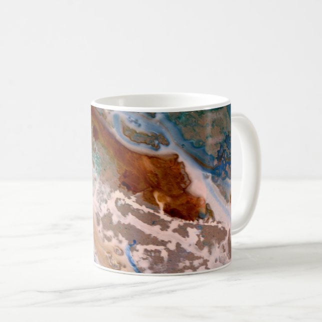 Abstrakt sandstrand mönster vatten skummet mönster kaffemugg (Framsida höger)