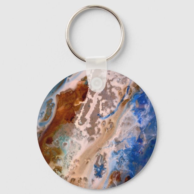 Abstrakt sandstrand mönster vatten skummet mönster nyckelring (Framsida)