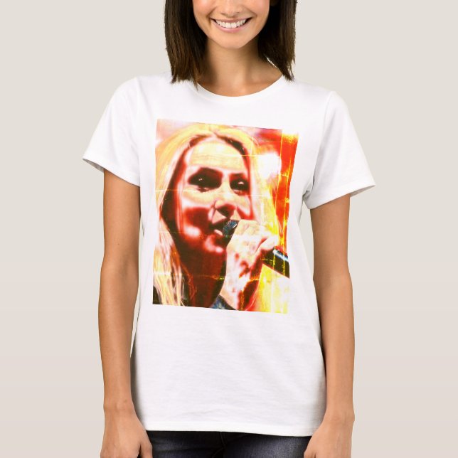 Abstrakt sångare Musikälskare  T Shirt (Framsida)