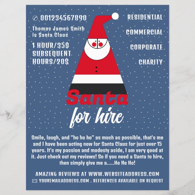 Abstrakt Santa, Jultomten Entertainer Advert Reklamblad (Framsidan)