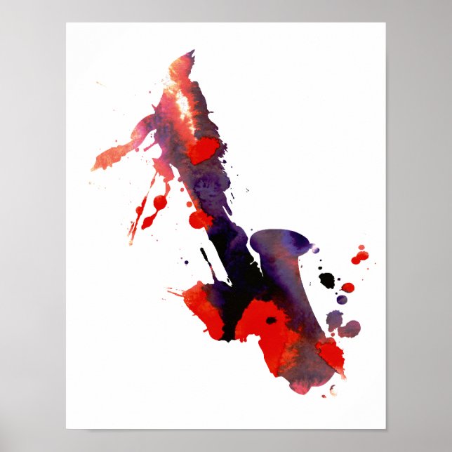 Abstrakt Saxofon Poster (Framsidan)