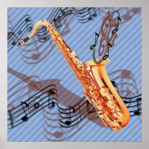 Abstrakt saxofonaffisch poster