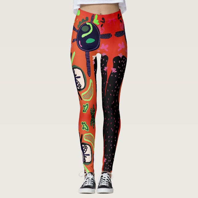 Abstrakt Scandinavian Modern Art Leggings (Framsida)