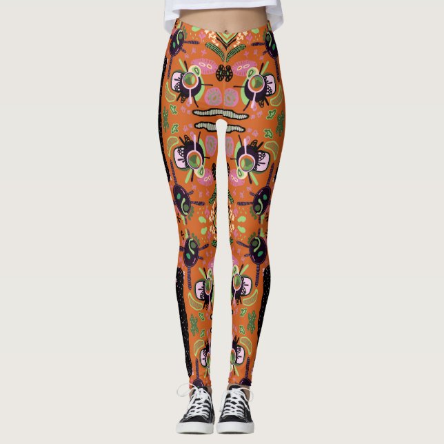 Abstrakt Scandinavian Modern Art Leggings (Framsida)