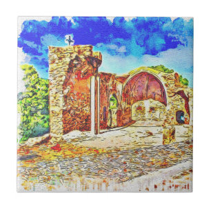Abstrakt Scenia Medieval Kakelplatta