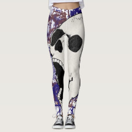 Abstrakt Screaming Skull Crazy Leggings