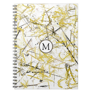 Abstrakt Scribbles - Mustard and Brown Anteckningsbok