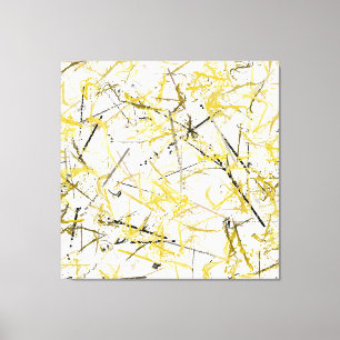Abstrakt Scribbles - Mustard and Brown Canvastryck