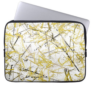 Abstrakt Scribbles - Mustard and Brown Laptop Fodral