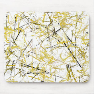 Abstrakt Scribbles - Mustard and Brown Musmatta
