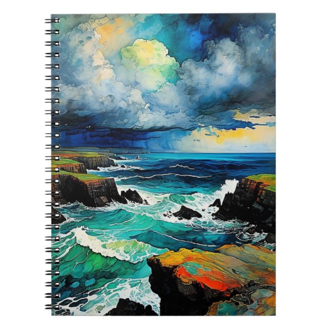 Abstrakt Sea and Storm | Journal Anteckningsbok (Framsidan)