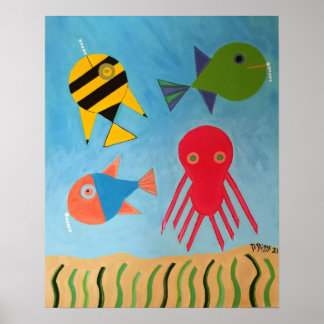 Abstrakt Sea Creates Poster