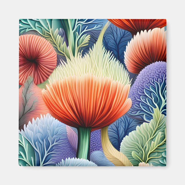 Abstrakt Sea Forms Magnet (Framsidan)