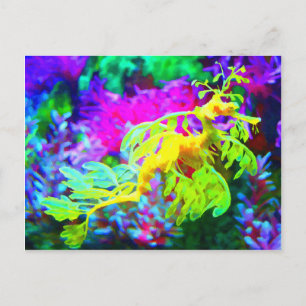 Abstrakt Seahorse Vykort