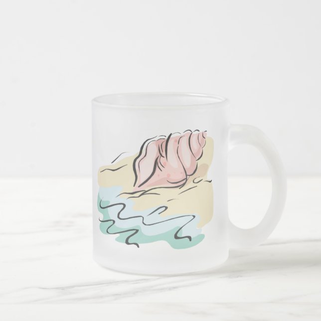 Abstrakt Seashell Mugg, Steiner och Resemuggar Frostad Glasmugg (Höger)