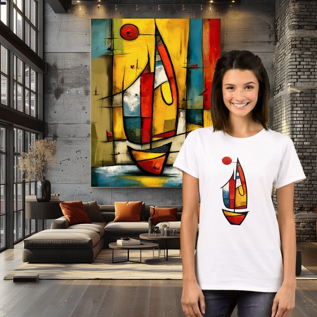 Abstrakt segelbåt | Expressionistisk nautisk konst T Shirt (Skapare uppladdad)