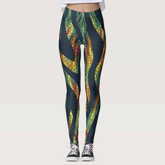 Abstrakt Serpent Leggings (Framsida)
