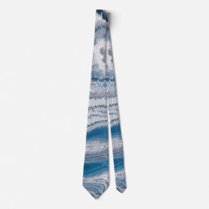 Abstrakt Shades of Blue and Silver Crystal Swirls Slips