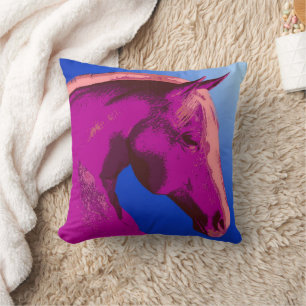Abstrakt Shades of Rosa Horse Art Kudde