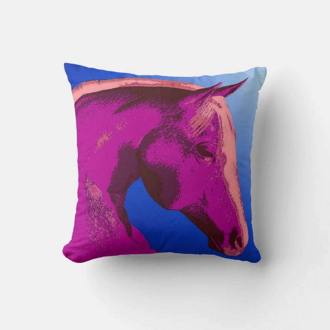 Abstrakt Shades of Rosa Horse Art Kudde (Framsida)