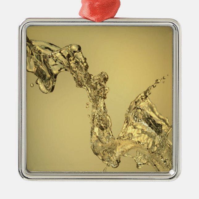 Abstrakt Shape som bildas av plaska vatten Julgransprydnad Metall (Framsidan)