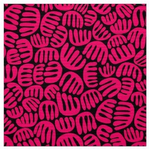 Abstrakt Shapes 301122 - Neon Red on Black Tyg