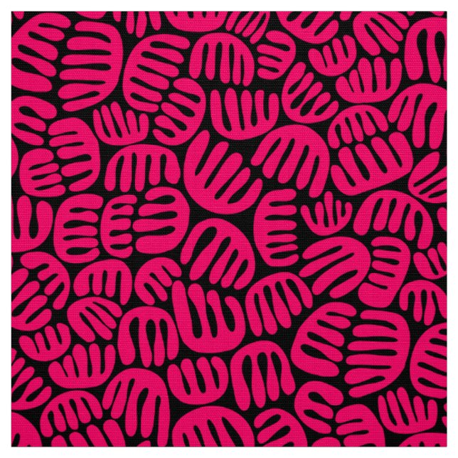 Abstrakt Shapes 301122 - Neon Red on Black Tyg (Provkarta)
