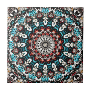 Abstrakt Shapes Mandala Kakelplatta