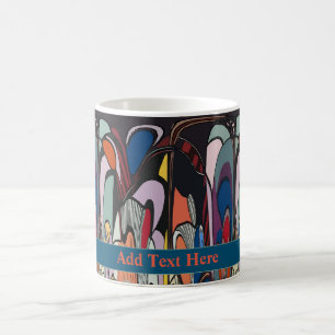 Abstrakt Shapes, Matisse Stil, add text, kaffe M Kaffemugg