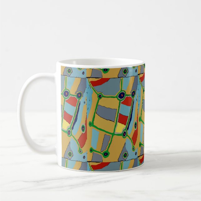 Abstrakt Shapes, Matisse Stil, lägg till text. Kaffemugg (Vänster)