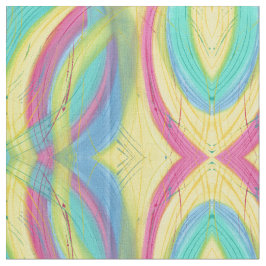 Abstrakt Shapes Mönster Rosa Gult Grönt Blue Tyg