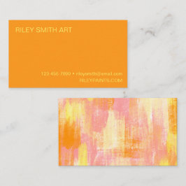 Abstrakt Shapes Orange Gult Rosa Boho Visitkort