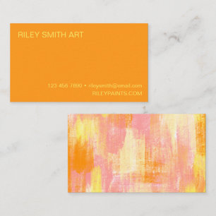 Abstrakt Shapes Orange Gult Rosa Boho Visitkort