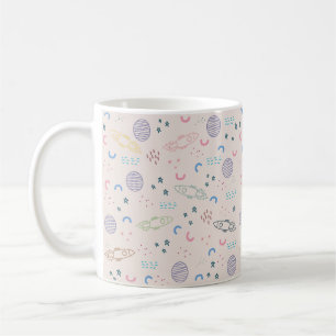 Abstrakt Shapes Space Mönster Cosmic Pastel Kaffemugg