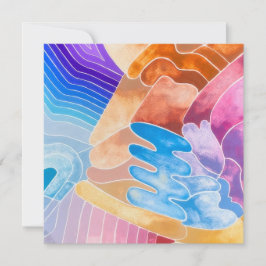 Abstrakt Shapes Watercolor Postcard