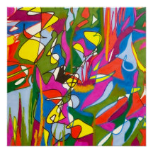 Abstrakt Sharpie Art, "Jazz Feature" Poster glansi