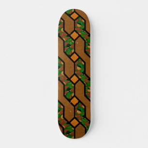 Abstrakt Shimmy Wood Mönster Mini Skateboard Bräda 18,5 Cm