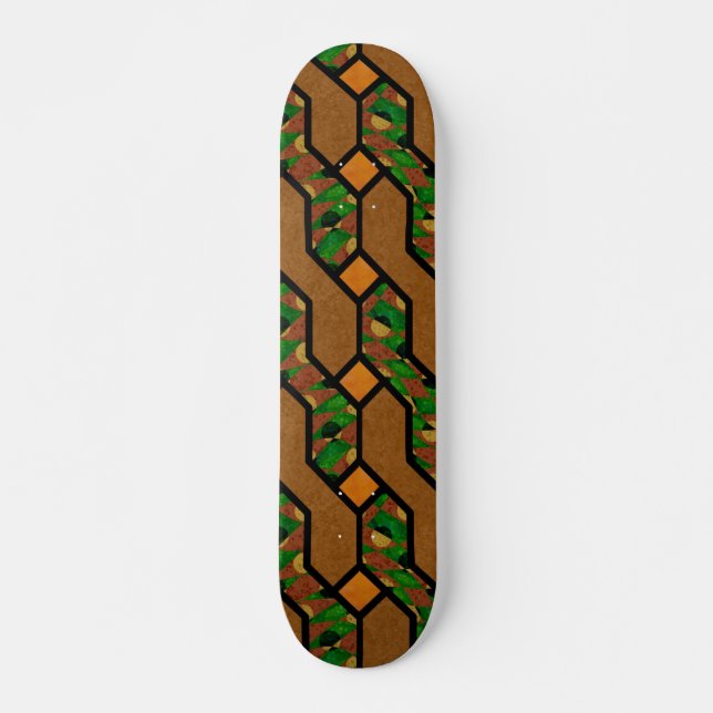 Abstrakt Shimmy Wood Mönster Mini Skateboard Bräda 18,5 Cm (Framsida)