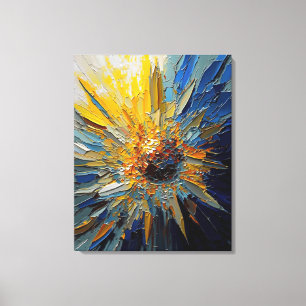 Abstrakt Shining Sunblomma Fine Art Canvastryck