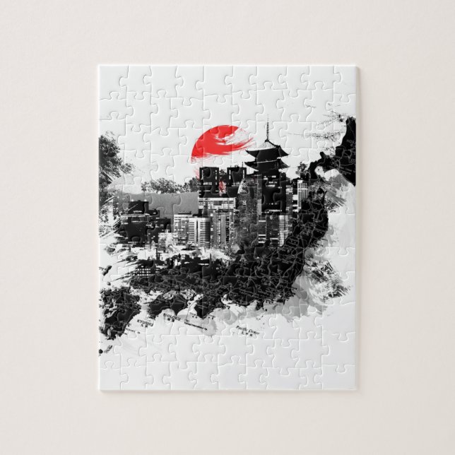 abstrakt shinjuku japan Tokyo Pussel (Vertikal)
